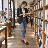montelore-souliers Mocassins Bordeaux En Cuir Suédé