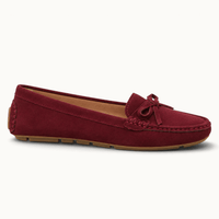 montelore-souliers Mocassins Bordeaux En Cuir Suédé