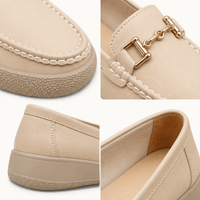 montelore-souliers Mocassins Caoutchouc En Cuir Beige