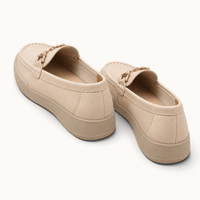 montelore-souliers Mocassins Caoutchouc En Cuir Beige
