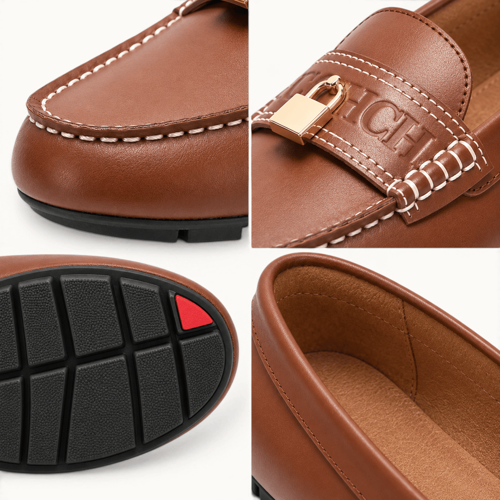 montelore-souliers Mocassins Croûte De Cuir Marron