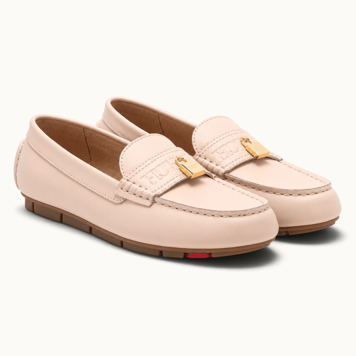 montelore-souliers Mocassins Croûte De Cuir Marron