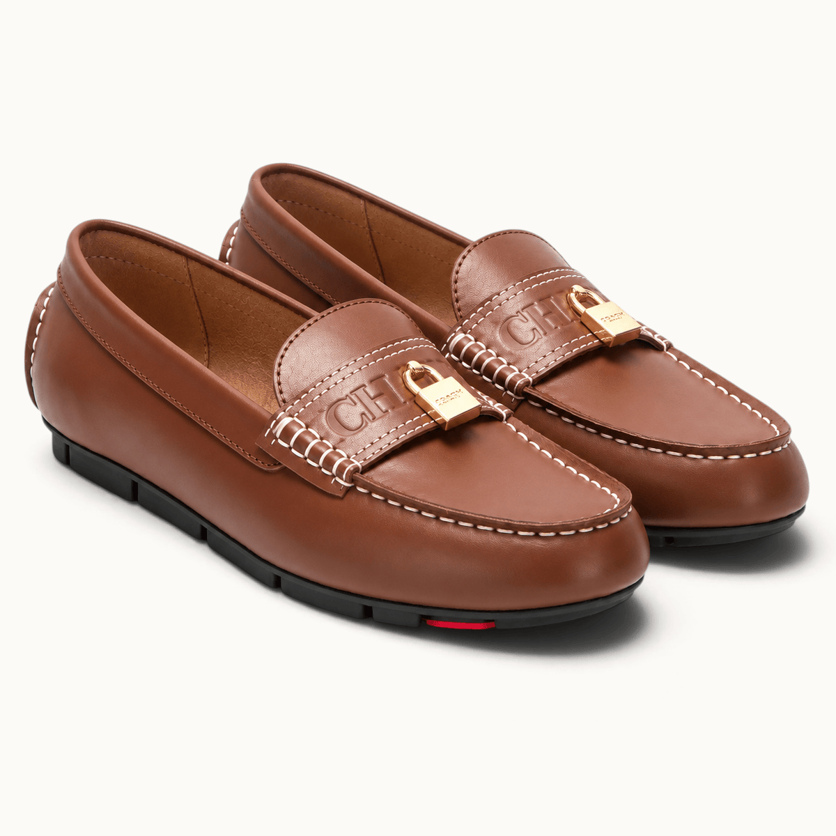 montelore-souliers Mocassins Croûte De Cuir Marron