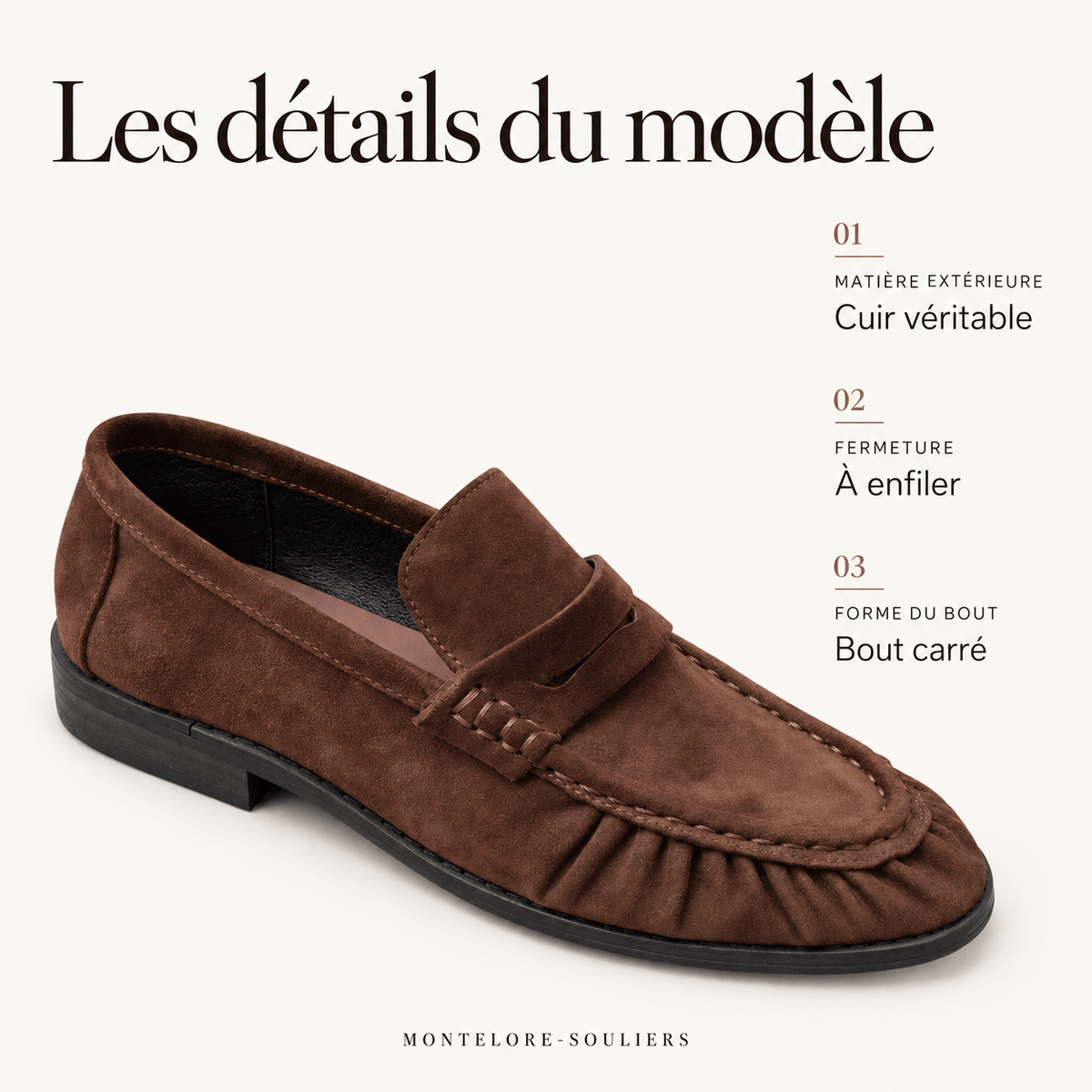 montelore-souliers Mocassins Cuir Daim