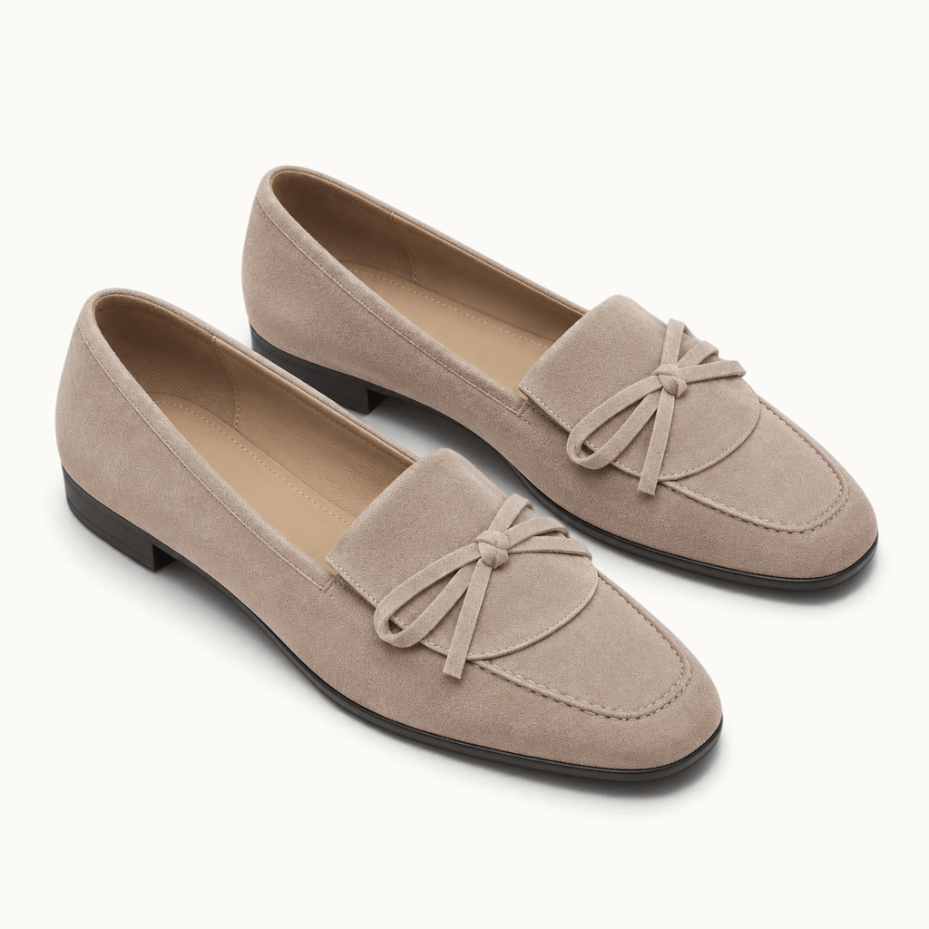 montelore-souliers Mocassins Cuir De Mouton Suédé À Nœud