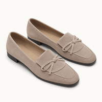 montelore-souliers Mocassins Cuir De Mouton Suédé À Nœud