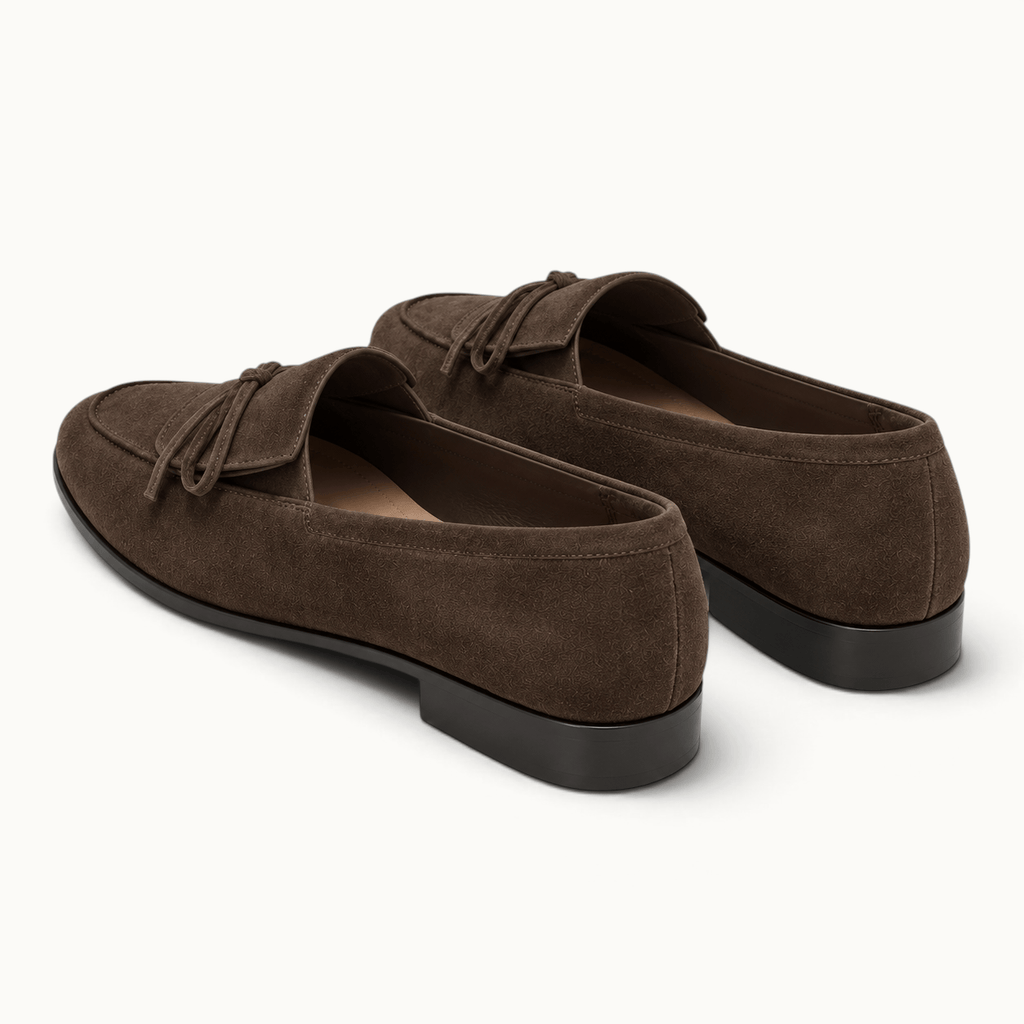 montelore-souliers Mocassins Cuir De Mouton Suédé À Nœud
