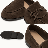 montelore-souliers Mocassins Cuir De Mouton Suédé À Nœud