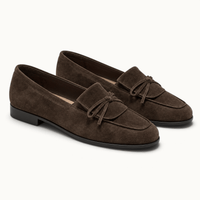 montelore-souliers Mocassins Cuir De Mouton Suédé À Nœud