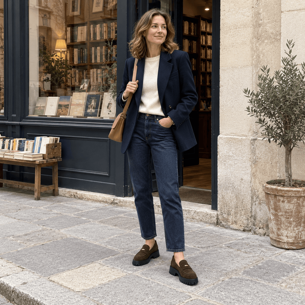 montelore-souliers Mocassins Cuir De Vachette Suédé À Plateforme