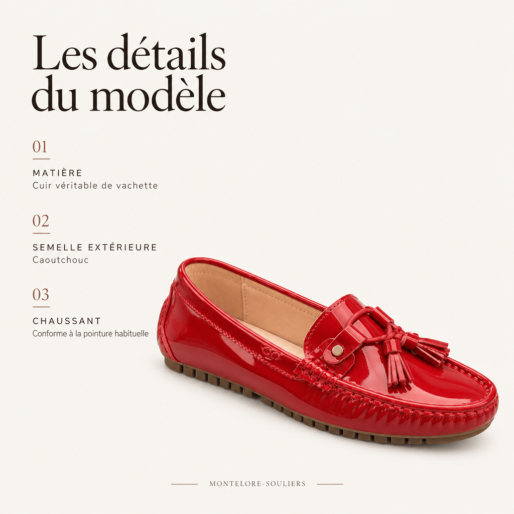 montelore-souliers Mocassins Cuir De Vachette Verni