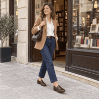 montelore-souliers Mocassins Cuir Fendu À Double Boucle