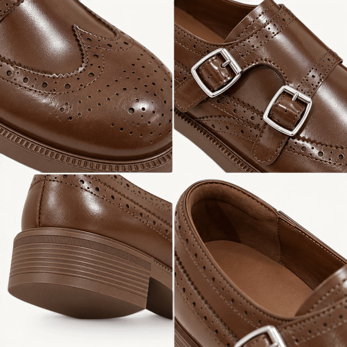 montelore-souliers Mocassins Cuir Fendu À Double Boucle
