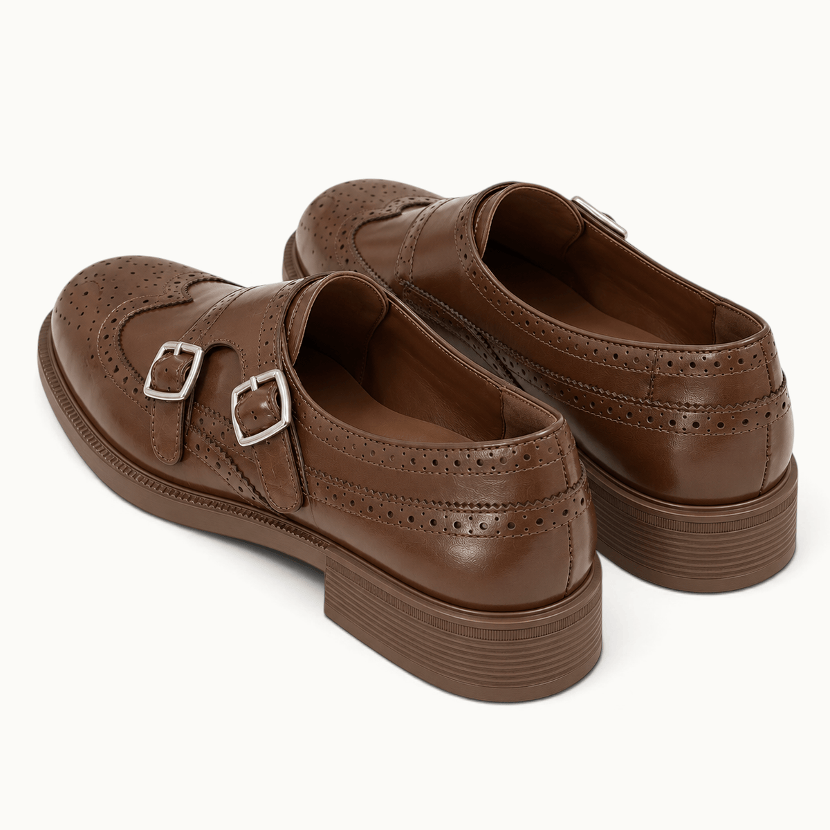 montelore-souliers Mocassins Cuir Fendu À Double Boucle