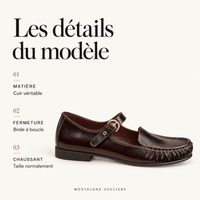 montelore-souliers Mocassins Cuir Noir à bride