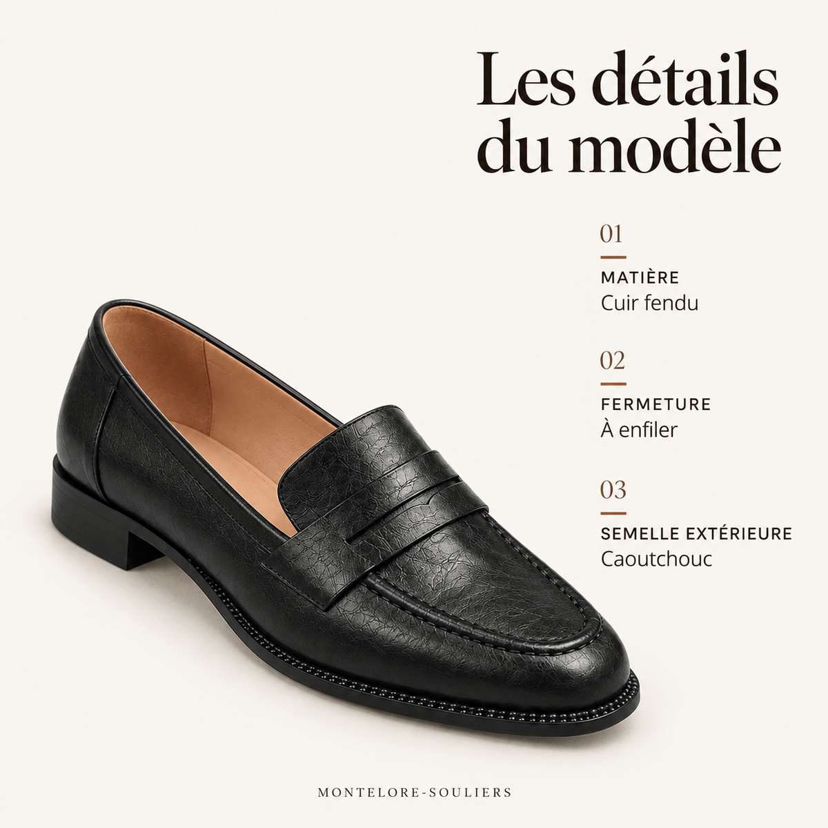 montelore-souliers Mocassins Cuir Souple Femme Plats
