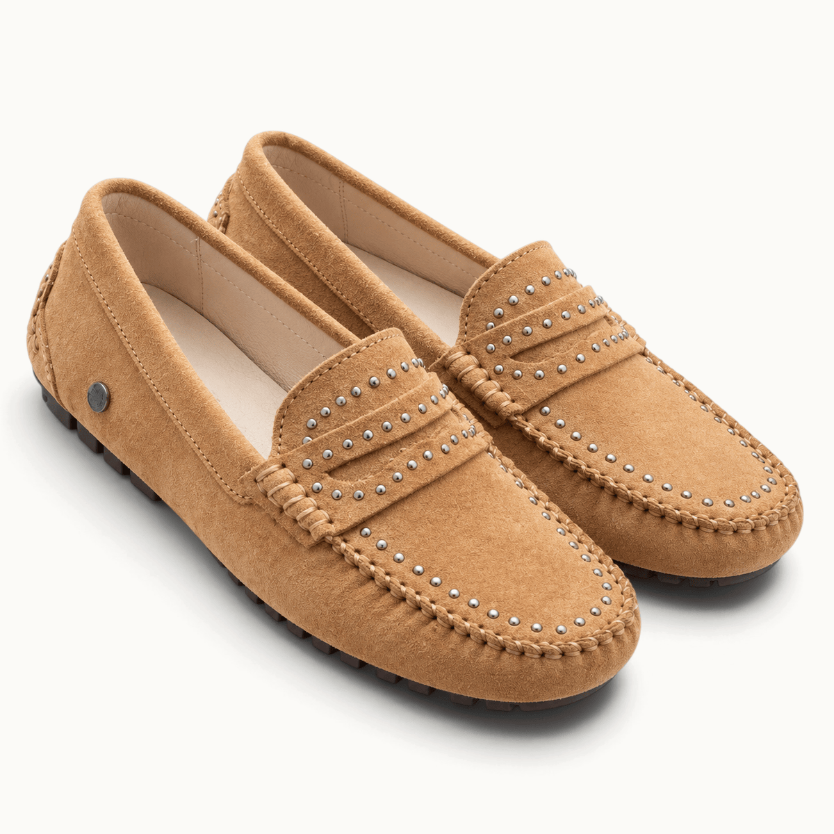 montelore-souliers Mocassins Cuir Suédé À Rivets