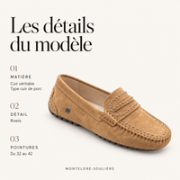 montelore-souliers Mocassins Cuir Suédé À Rivets