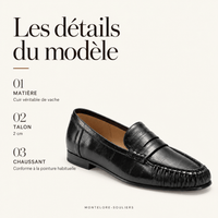 montelore-souliers Mocassins Cuir Véritable Plissés