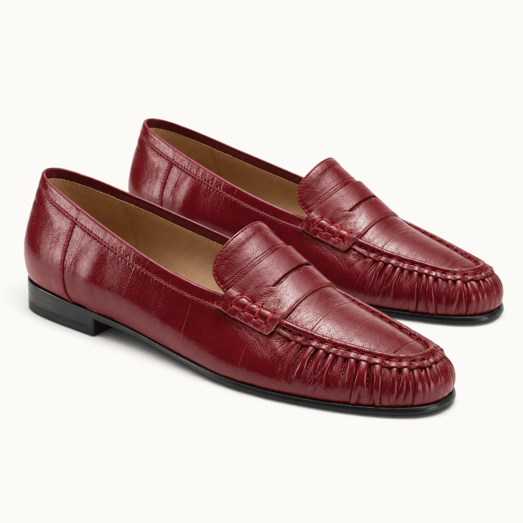 montelore-souliers Mocassins Cuir Véritable Plissés