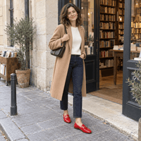 montelore-souliers Mocassins Cuir Verni Rouge