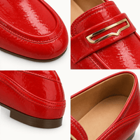 montelore-souliers Mocassins Cuir Verni Rouge