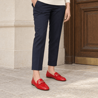montelore-souliers Mocassins Cuir Verni Rouge