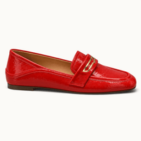 montelore-souliers Mocassins Cuir Verni Rouge