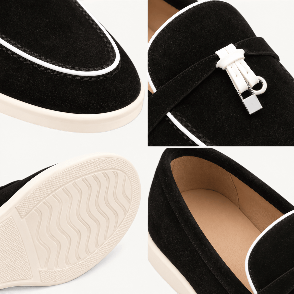 montelore-souliers Mocassins Daim De Chevreau Noirs