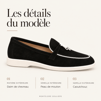 montelore-souliers Mocassins Daim De Chevreau Noirs