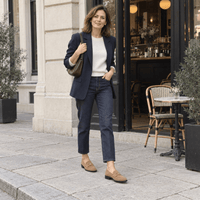 montelore-souliers Mocassins Daim Femme Cuir Suédé Plats