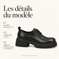 montelore-souliers Mocassins Derbies À Lacets À Plateforme Basse