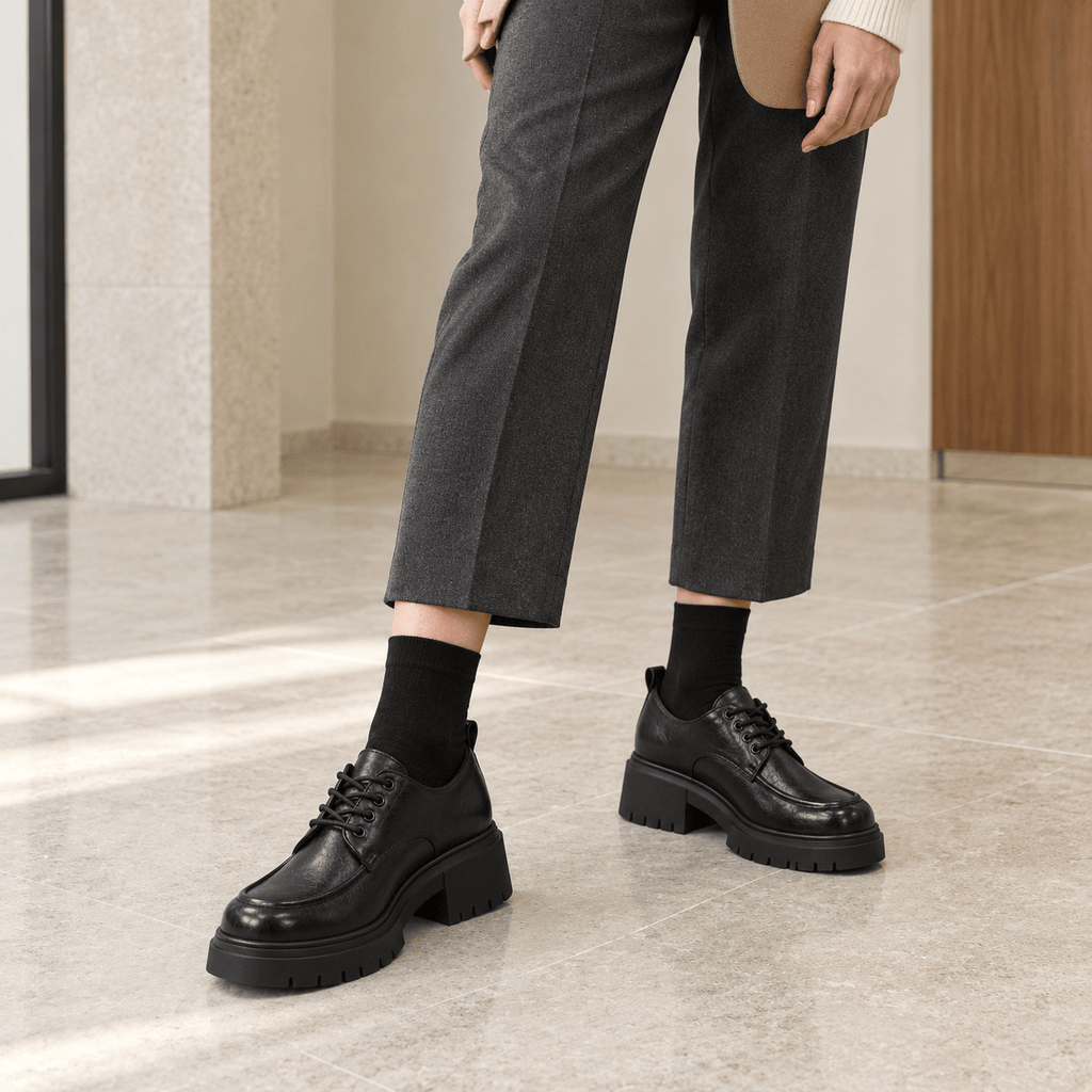 montelore-souliers Mocassins Derbies À Lacets À Plateforme Basse