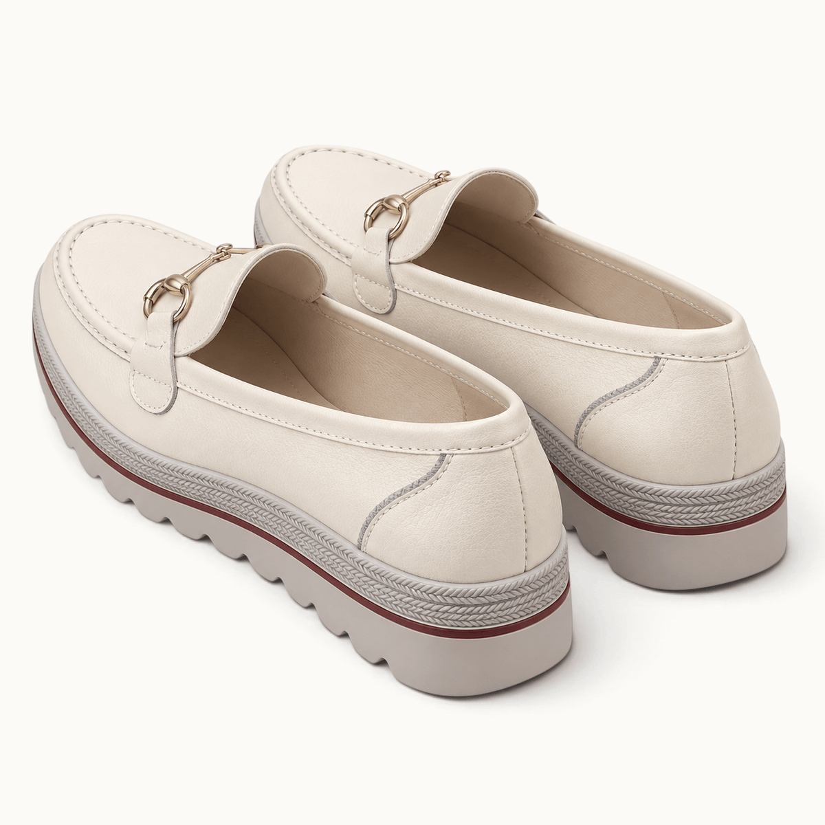 montelore-souliers Mocassins En Croûte De Cuir À Plateforme