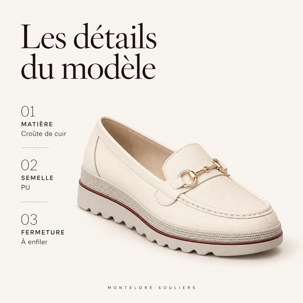 montelore-souliers Mocassins En Croûte De Cuir À Plateforme