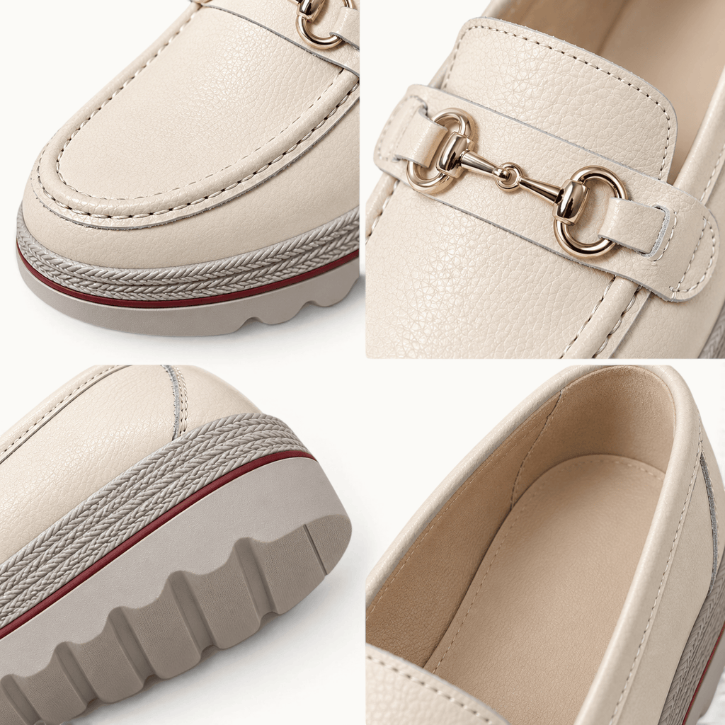 montelore-souliers Mocassins En Croûte De Cuir À Plateforme