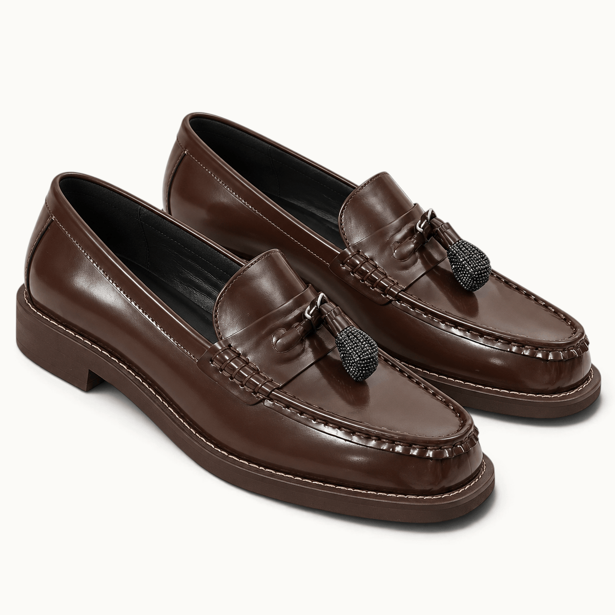 montelore-souliers Mocassins En Cuir À Gland