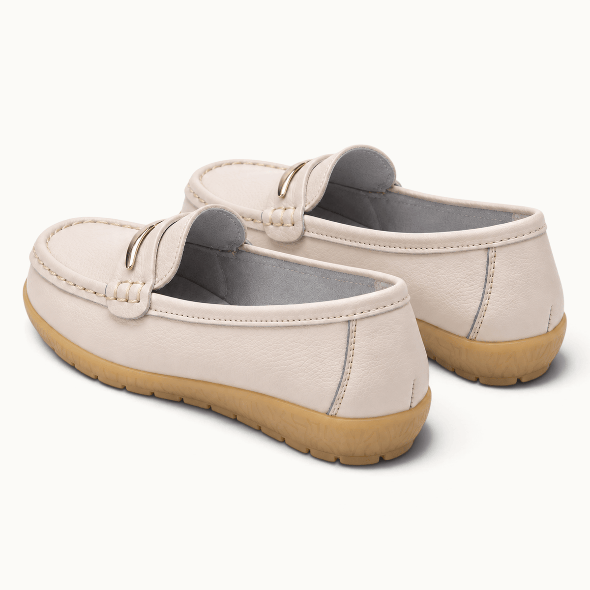 montelore-souliers Mocassins En Cuir Beige