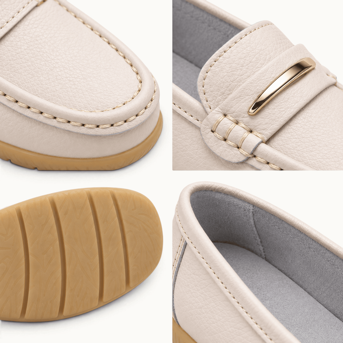 montelore-souliers Mocassins En Cuir Beige