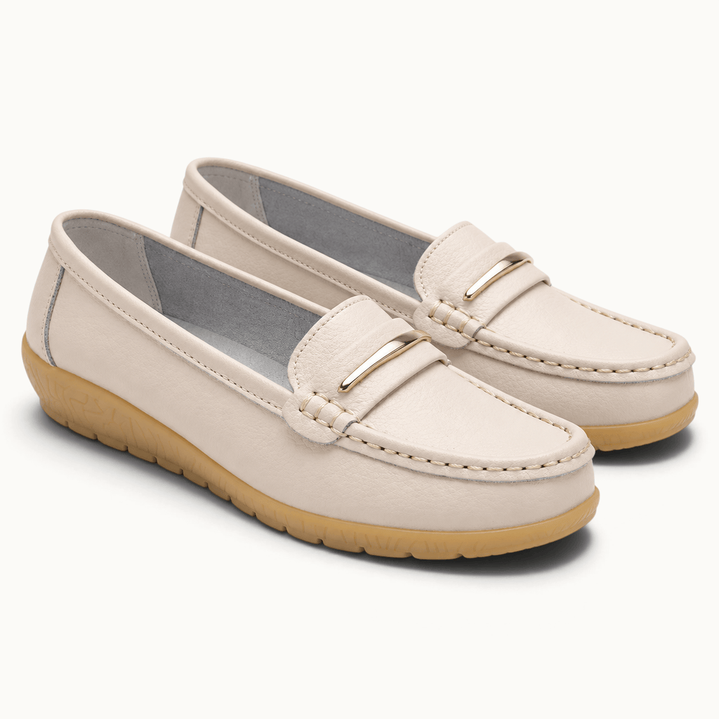 montelore-souliers Mocassins En Cuir Beige