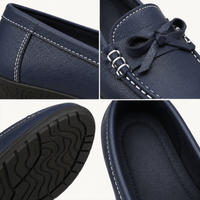 montelore-souliers Mocassins En Cuir Bleu Marine