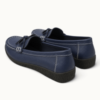 montelore-souliers Mocassins En Cuir Bleu Marine