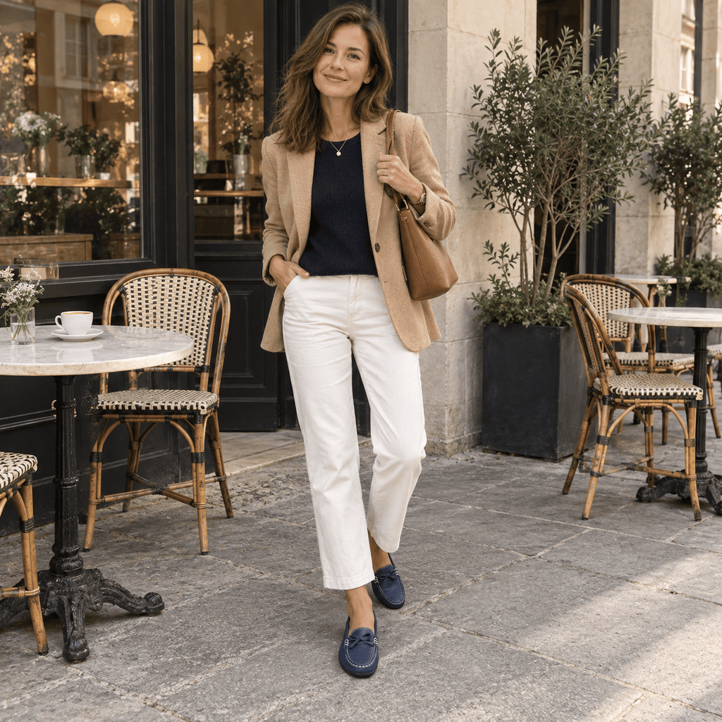 montelore-souliers Mocassins En Cuir Bleu Marine