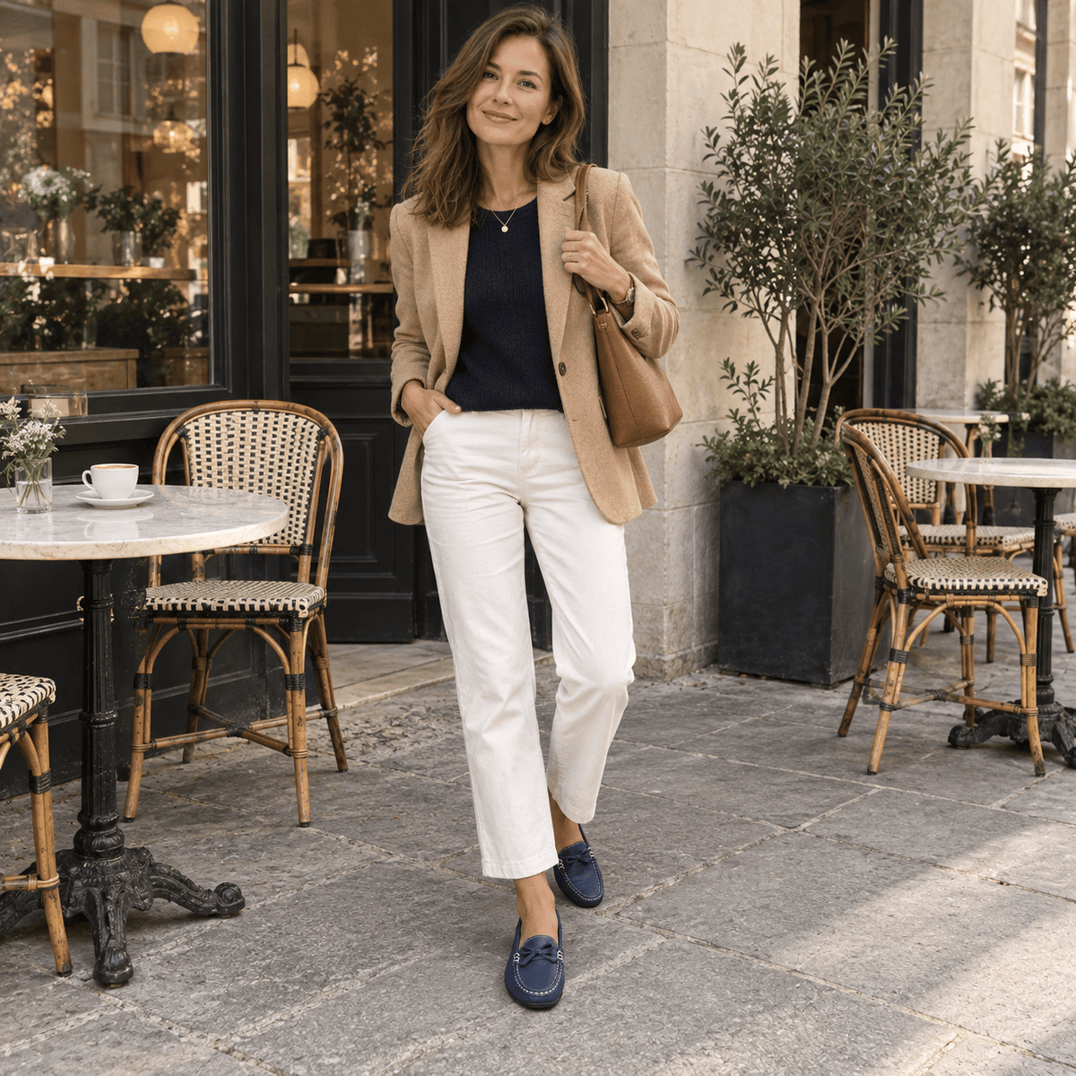 montelore-souliers Mocassins En Cuir Bleu Marine