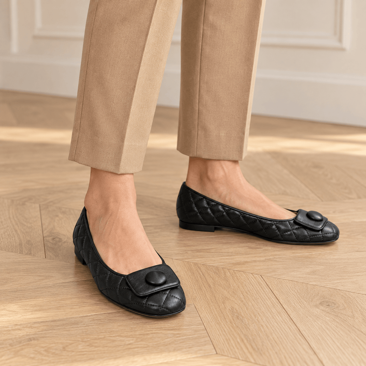 montelore-souliers Mocassins En Cuir Matelassées