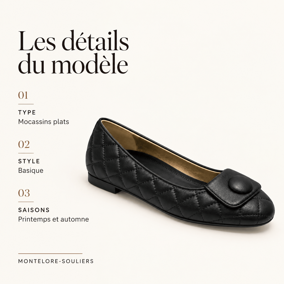 montelore-souliers Mocassins En Cuir Matelassées