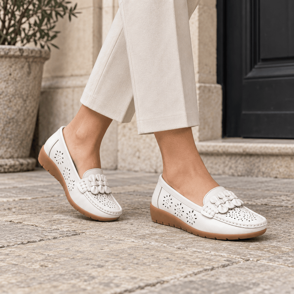 montelore-souliers Mocassins En Cuir Perforés