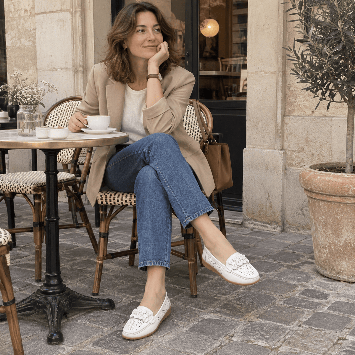 montelore-souliers Mocassins En Cuir Perforés