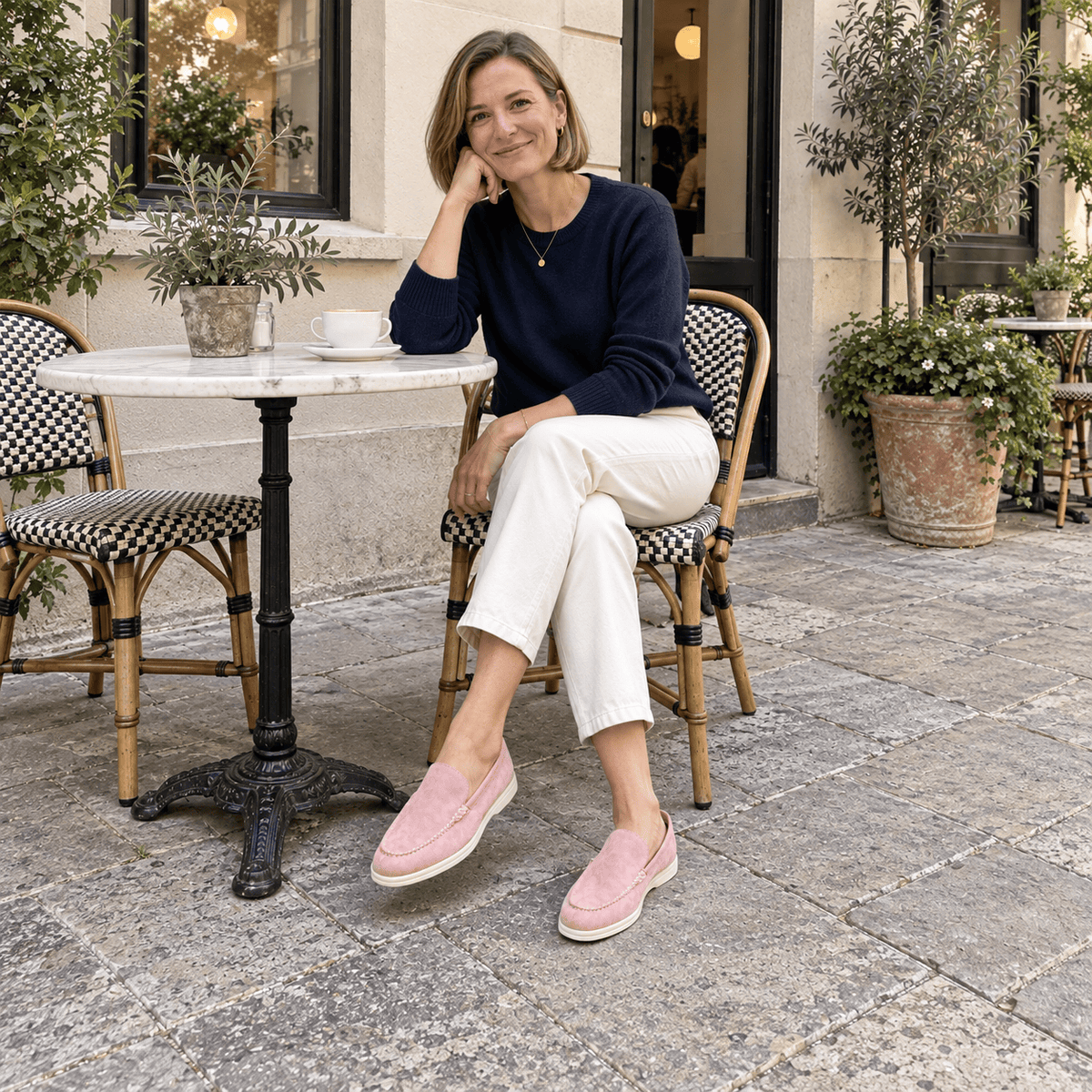 montelore-souliers Mocassins En Cuir Rose