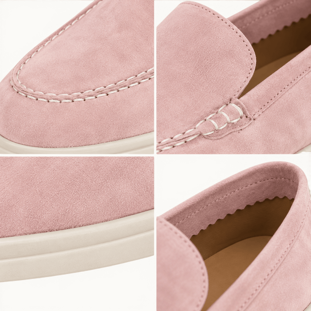 montelore-souliers Mocassins En Cuir Rose
